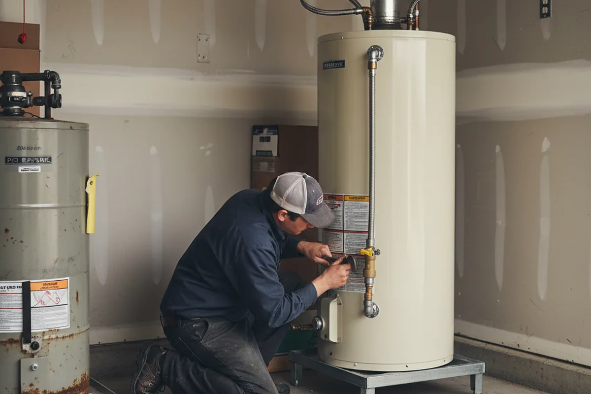 Water heater and shutoff valve replacement in Urbana